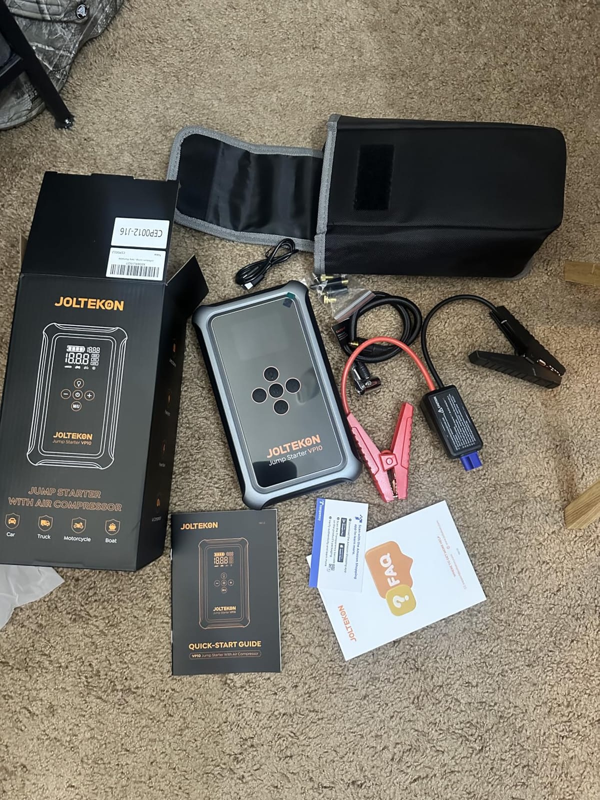 Car Battery Jump Starter with Air Compressor 6000A 150PSI, Car Jumper Starter Portable (All Gas/10L Diesel), Jump Box Car Battery with Auto-Shutoff Tire Inflator, Jumper Cables and Light customer photo 2