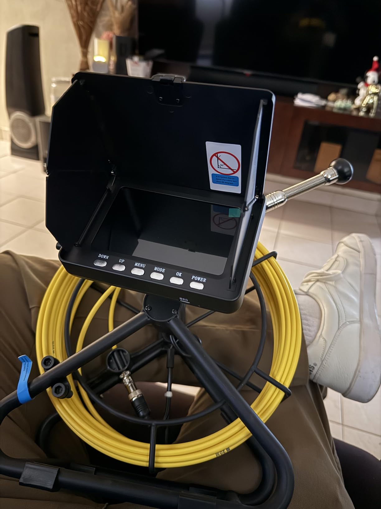 Sewer Camera 100FT, 5'' HD 1080P w/DVR-32GB Pipe Inspection Camera 5000mAh | Drain Camera IP68 Waterproof Snake Plumbing Tool with Lights 100FT Marked Cable Borescope with Lights 6 LED Plumbing Cameras customer photo 1