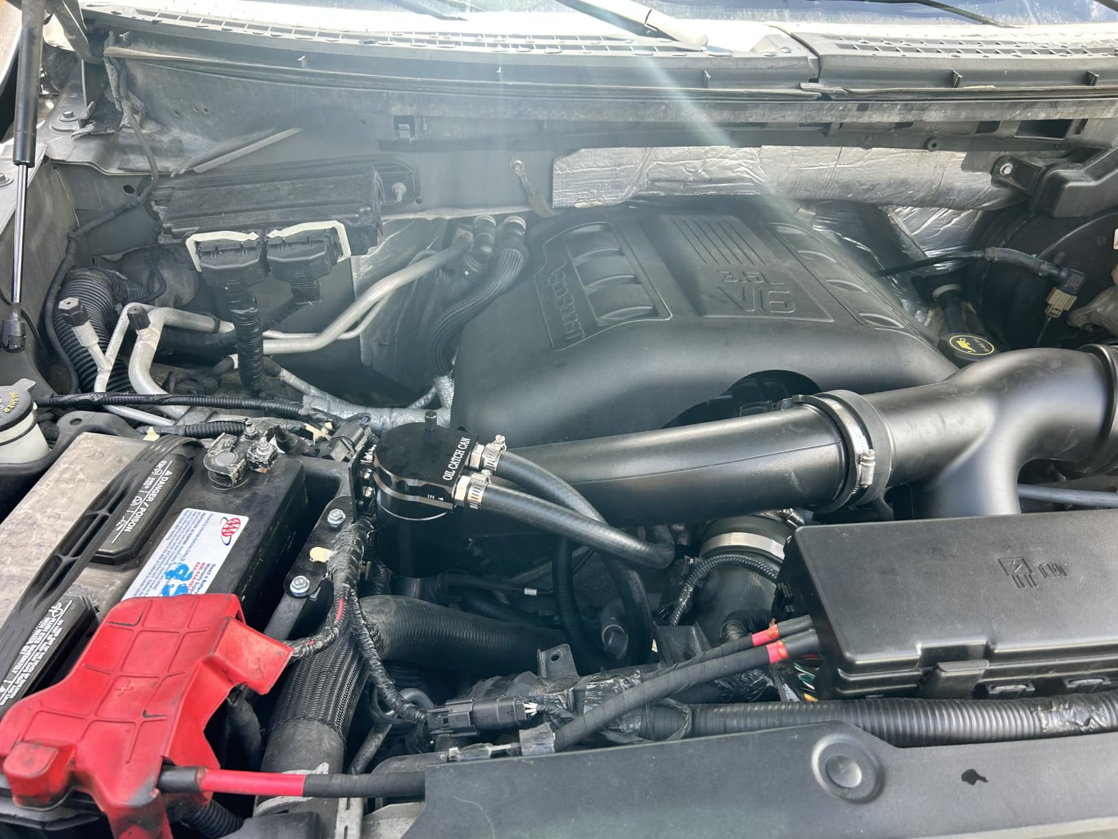 Oil Catch Can Oil Separator Kit Compatible with Ford F-150 3.5L EcoBoost 5.0L 2011-2023 Expedition 3.5L EB 2018-2021 Compatible with Ford Raptor 3.5L EB 2017-2022 2023 Aluminum black customer photo 1