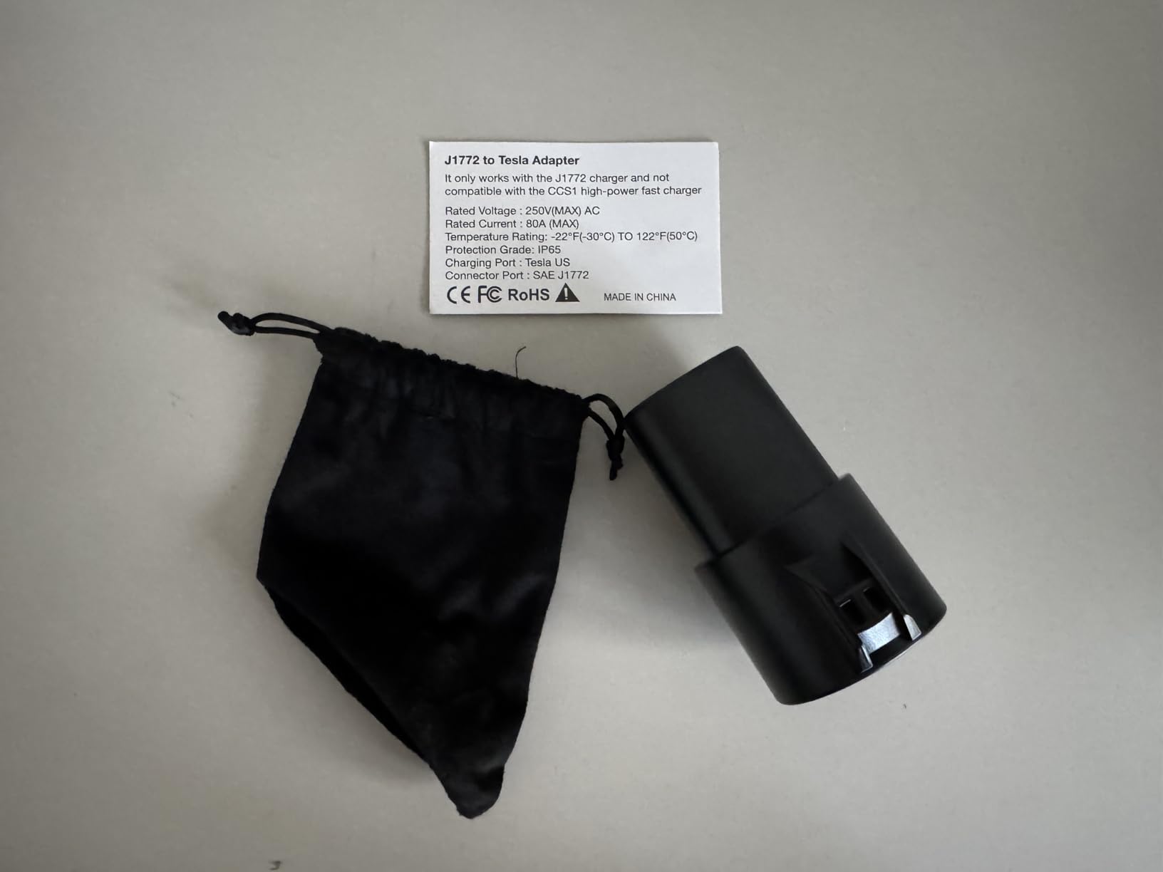 J1772 to Tesla Adapter j1772 EV Charger Adapter for Tesla Model 3, Y, S, X, Cybertruck 80A/250V Quick Level 1 & 2 Charging Access Safety Certified customer photo 2