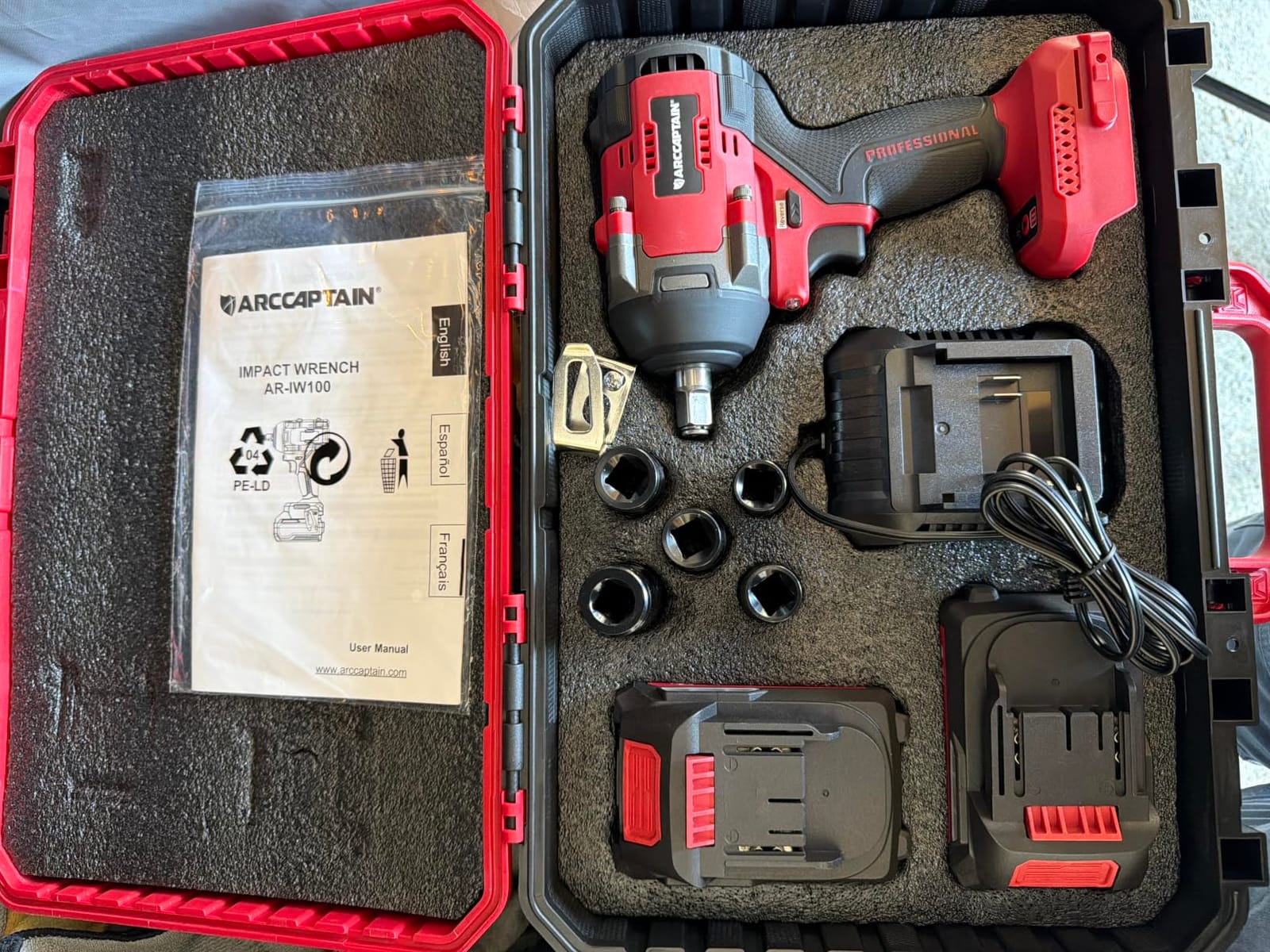 ARCCAPTAIN Cordless Impact Wrench, 1500N.m (1106Ft-lbs) 1/2