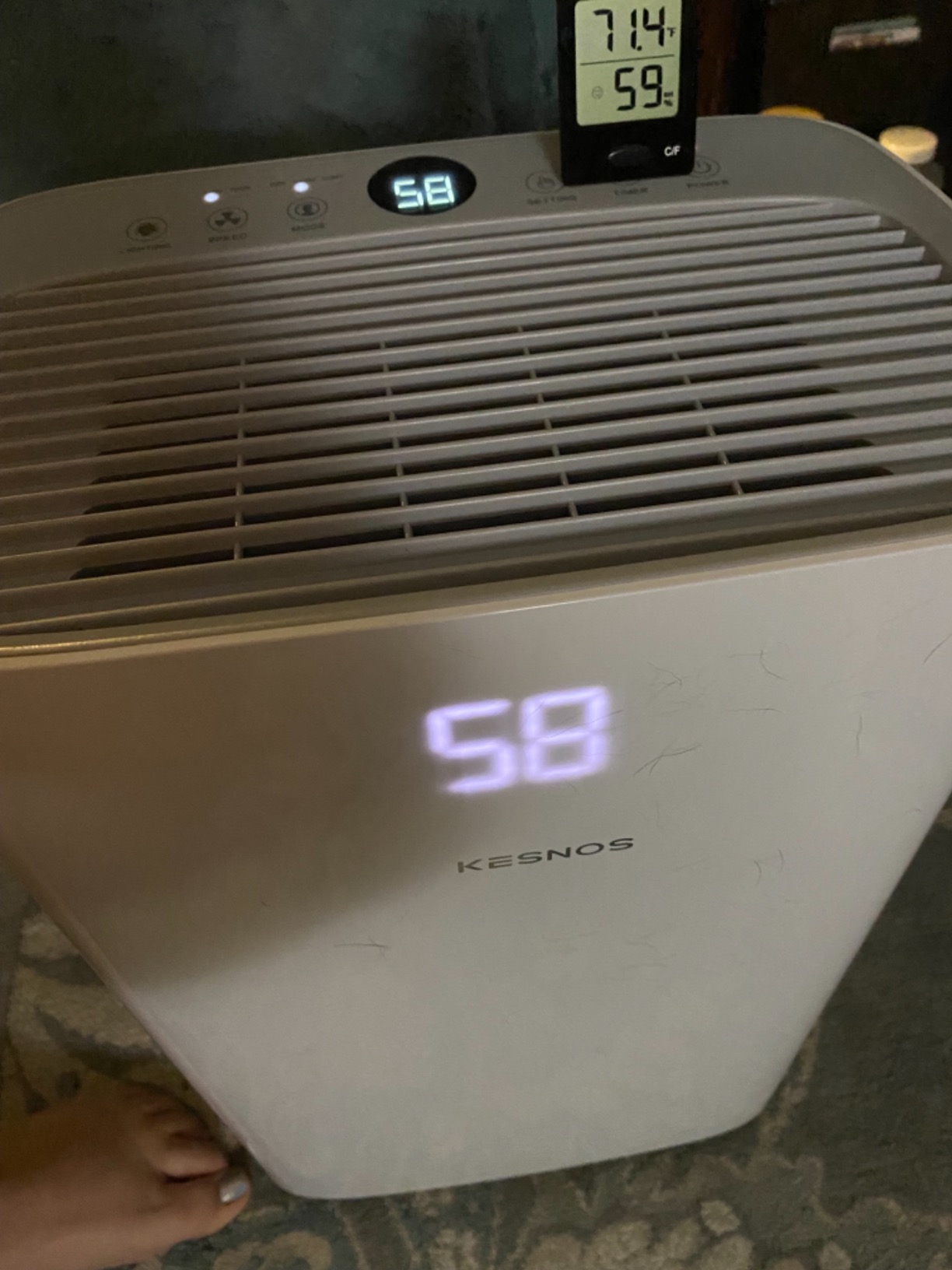 Kesnos 80 Pints Energy Star Dehumidifier for Basement & Home, 6,000 Sq. Ft. | 30-80% RH Humidity Control, Front Humidity Display, 1.06-Gal Water Tank with Drain Hose, Ideal for Bedroom, Bathroom, etc. customer photo 2