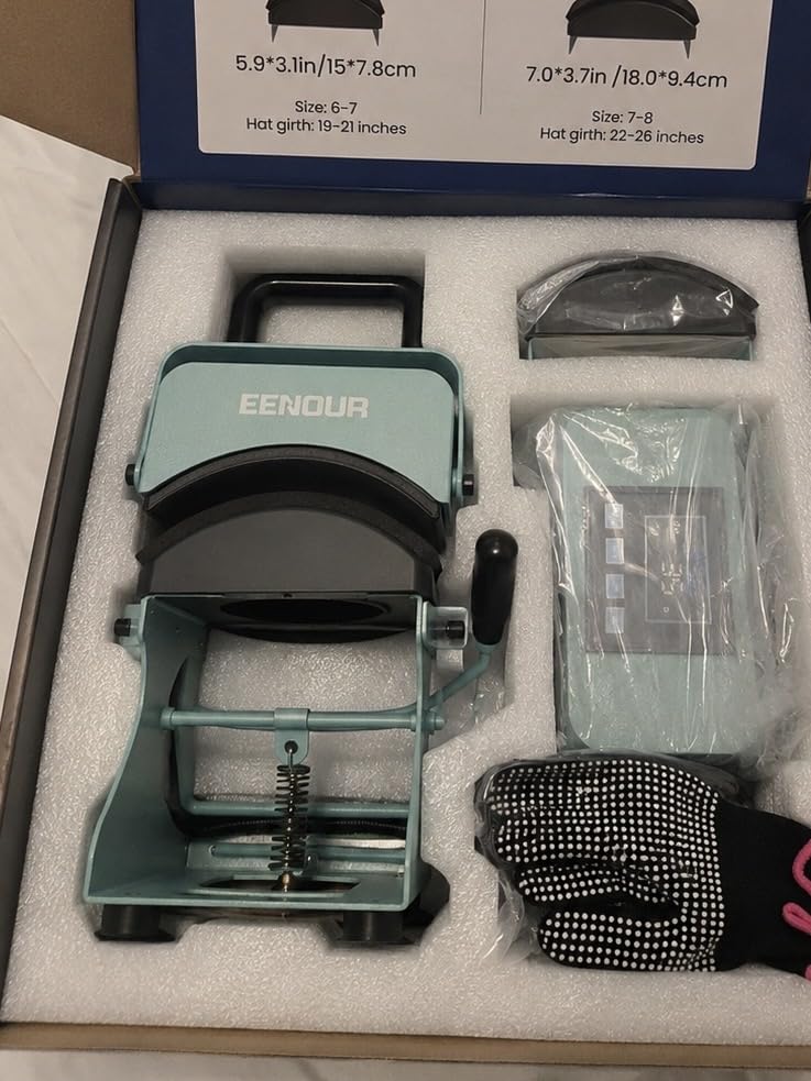 EENOUR Hat Press, Hat Heat Press Machine with 2 Platens & Caps Stretcher, Hat Press Heat Machine for Caps with Memory Mode, Precise Time and Temperature Control, Heat Transfer Printing for Caps, Hats customer photo 1