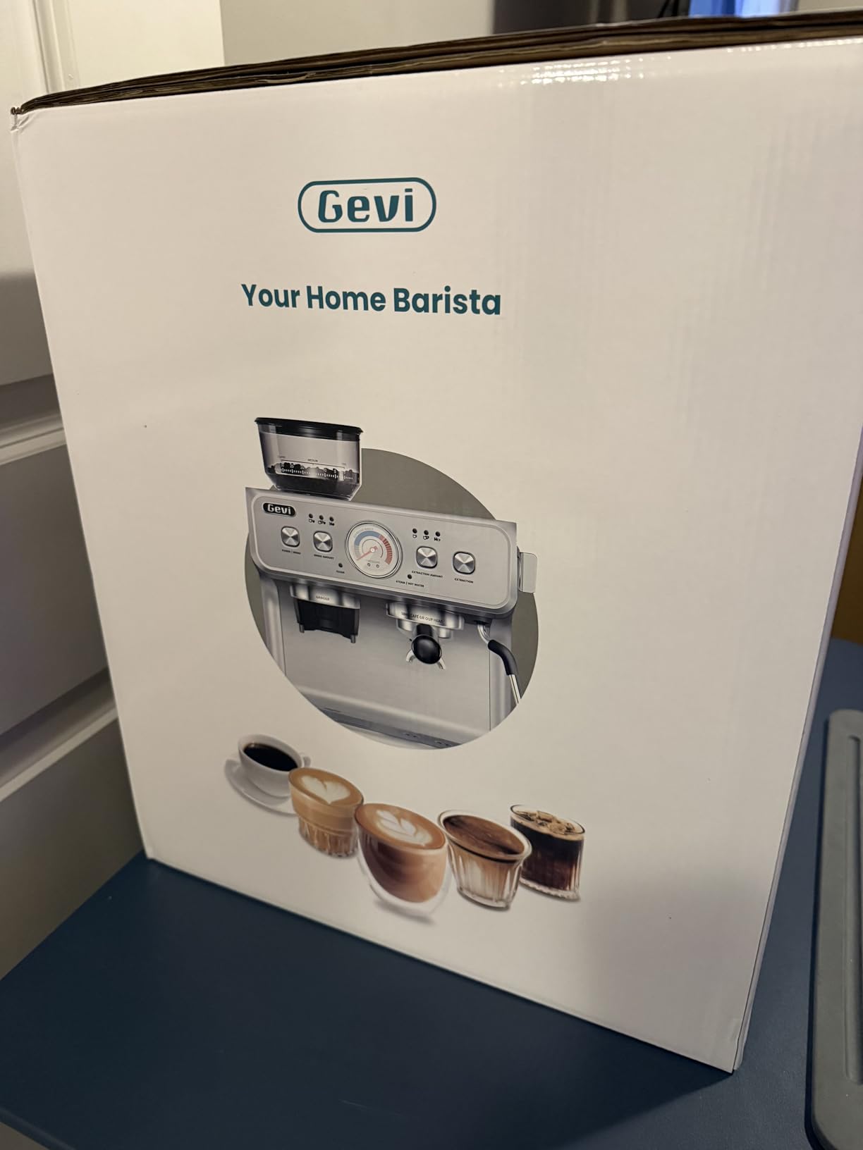 Gevi Dual Boiler Espresso Machine With Built-In Burr Grinder, 58mm Commercial Portafilter, Sterling Silver customer photo 1