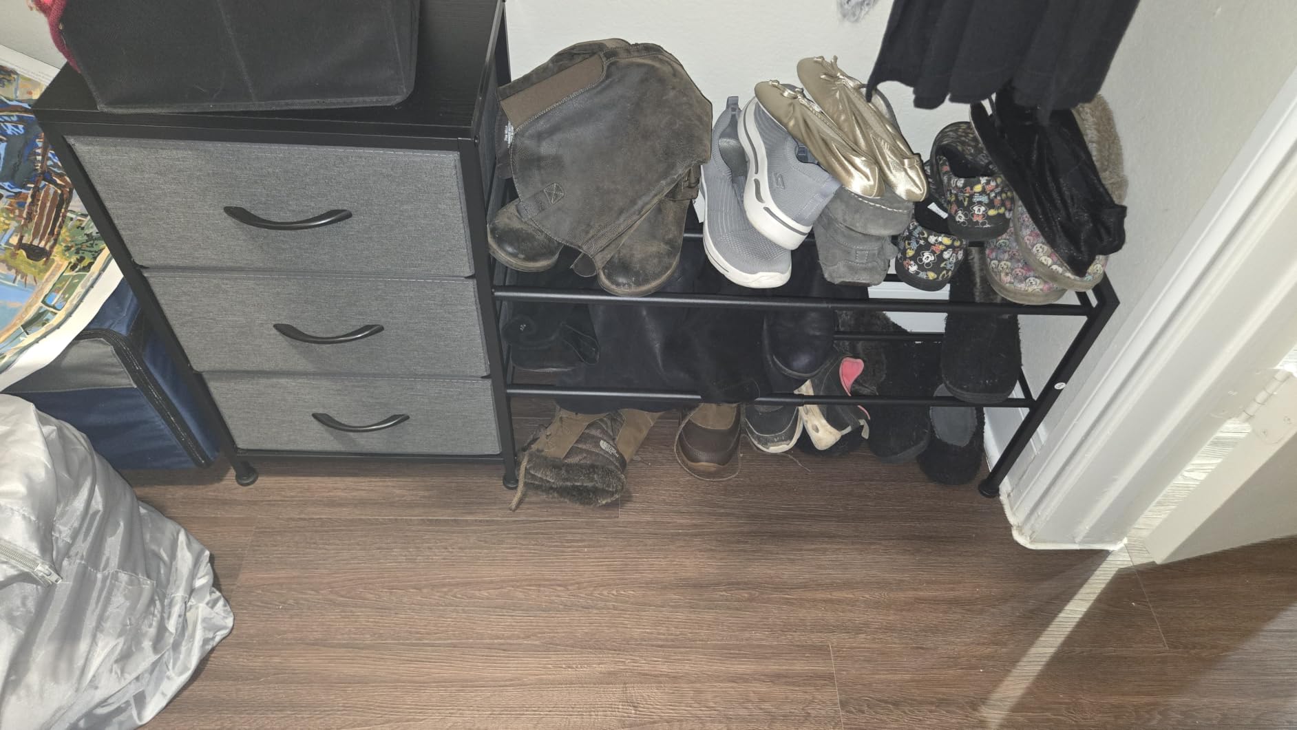 Cidaziya Expandable Closet Organizers and Storage, White Fabric Storage Dresser, 3 Drawer Dresser, Clothes Shelves for Kids, Purse Organizer Small Shoe Rack for Closet Bedroom(31.29~43.42 in) customer photo 2