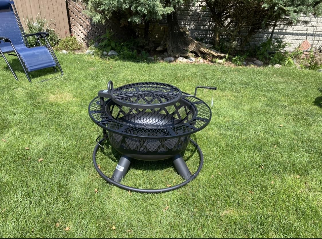 Bali Outdoors Fire Pit with Poker | 40 inch Outdoor Fire Pit Patio, Wood Burning Firepits for Outside with Grill customer photo 1