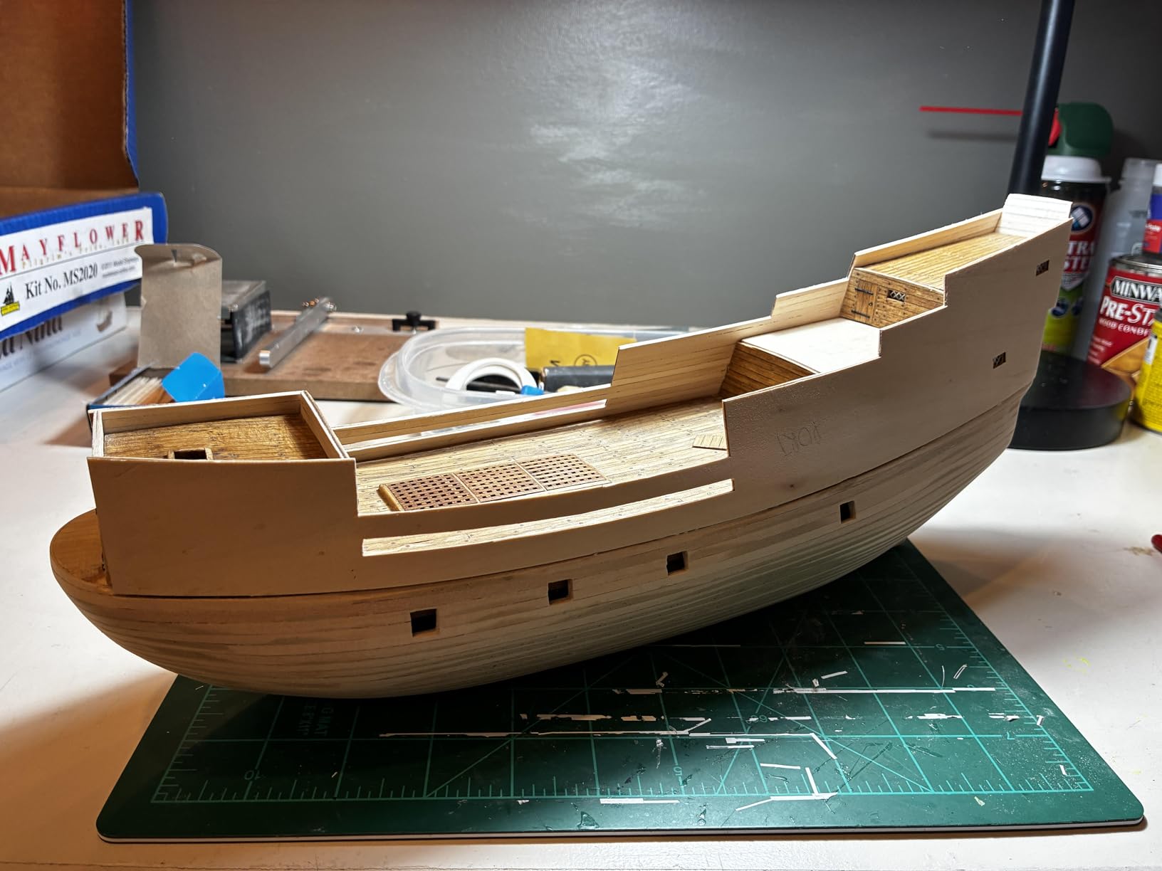 Model Shipways Mayflower 1620 Wooden Model Ship Kit (1:76 Scale) - Plank-on-Bulkhead Sailing Ship Kit - Laser Cut Wood Parts, Metal Fittings & Rigging - Intermediate Level - Made in USA (MS2020) customer photo 1