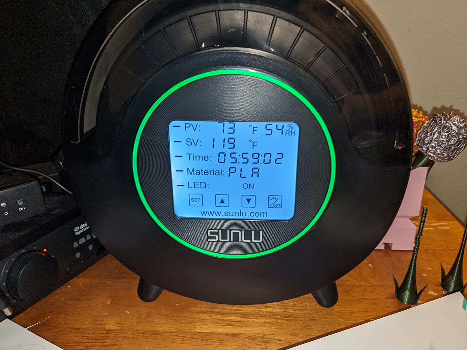 SUNLU Official Filament Dryer S2, for PLA PETG ABS Filament, Black | Upgraded 3D Filament Dryer with 360° Heating Fan, Filament Dehydrator, One-Key Set with 4.6