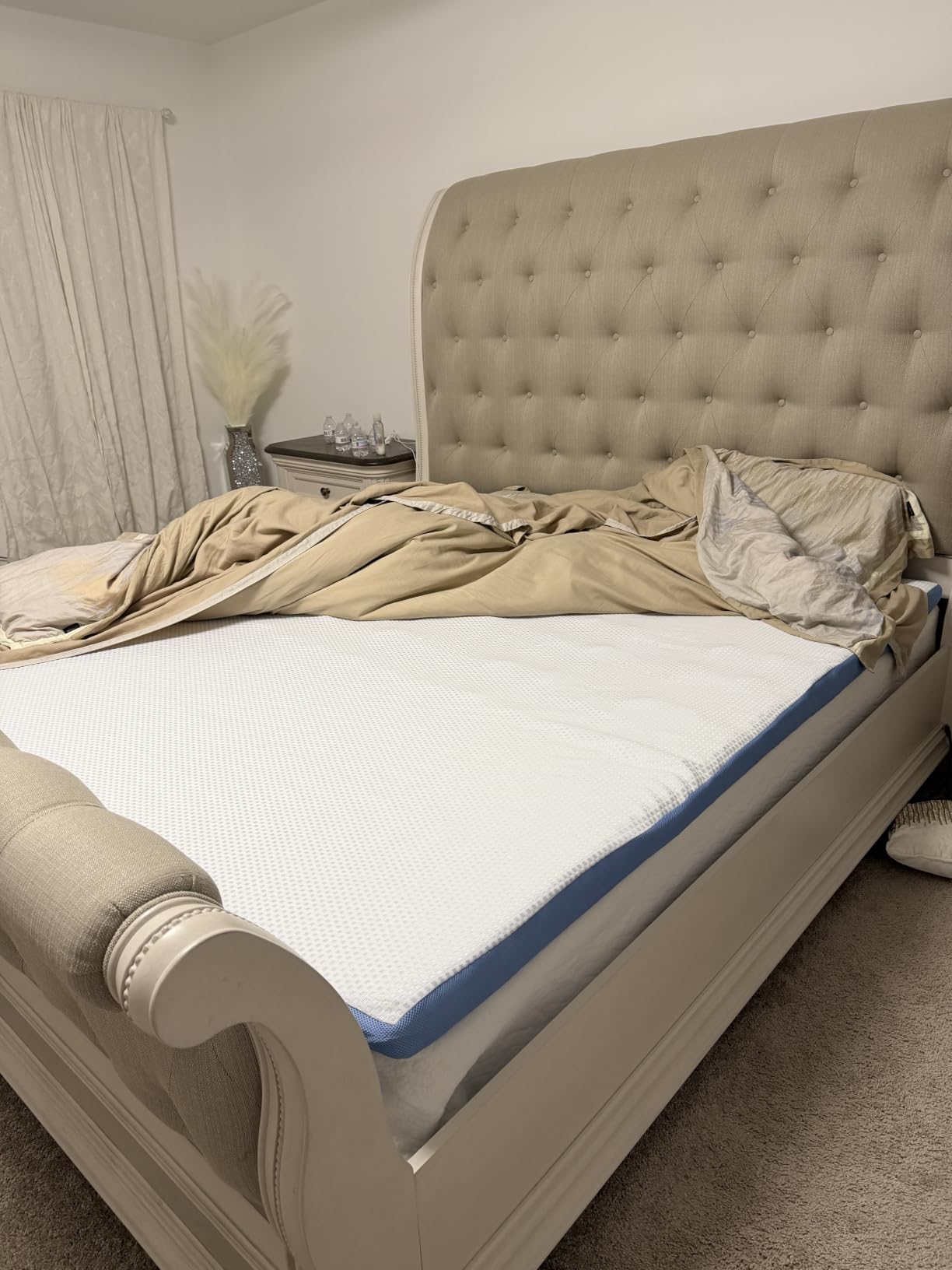 Extra Firm Mattress Topper King Size, 2026 Upgraded 3 Inch 7-Zone Egg Crate Cooling Gel Memory Foam Bed Topper for Pressure Relief and Back Pain, Mattress Pad, Washable Cover customer photo 2