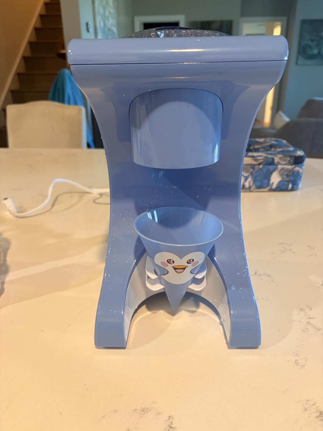 Penguin Snow Cone Machine for Kids - Countertop Electric Shaved Ice Machine | Kids snow cone & shaved ice machine. Turns regular cubes or crushed ice into instant snow cones & slushies. Fun countertop. customer photo 1