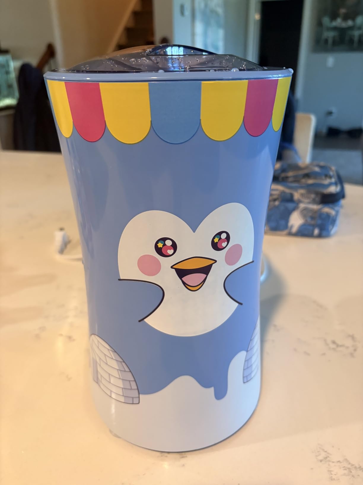 Penguin Snow Cone Machine for Kids - Countertop Electric Shaved Ice Machine | Kids snow cone & shaved ice machine. Turns regular cubes or crushed ice into instant snow cones & slushies. Fun countertop. customer photo 2