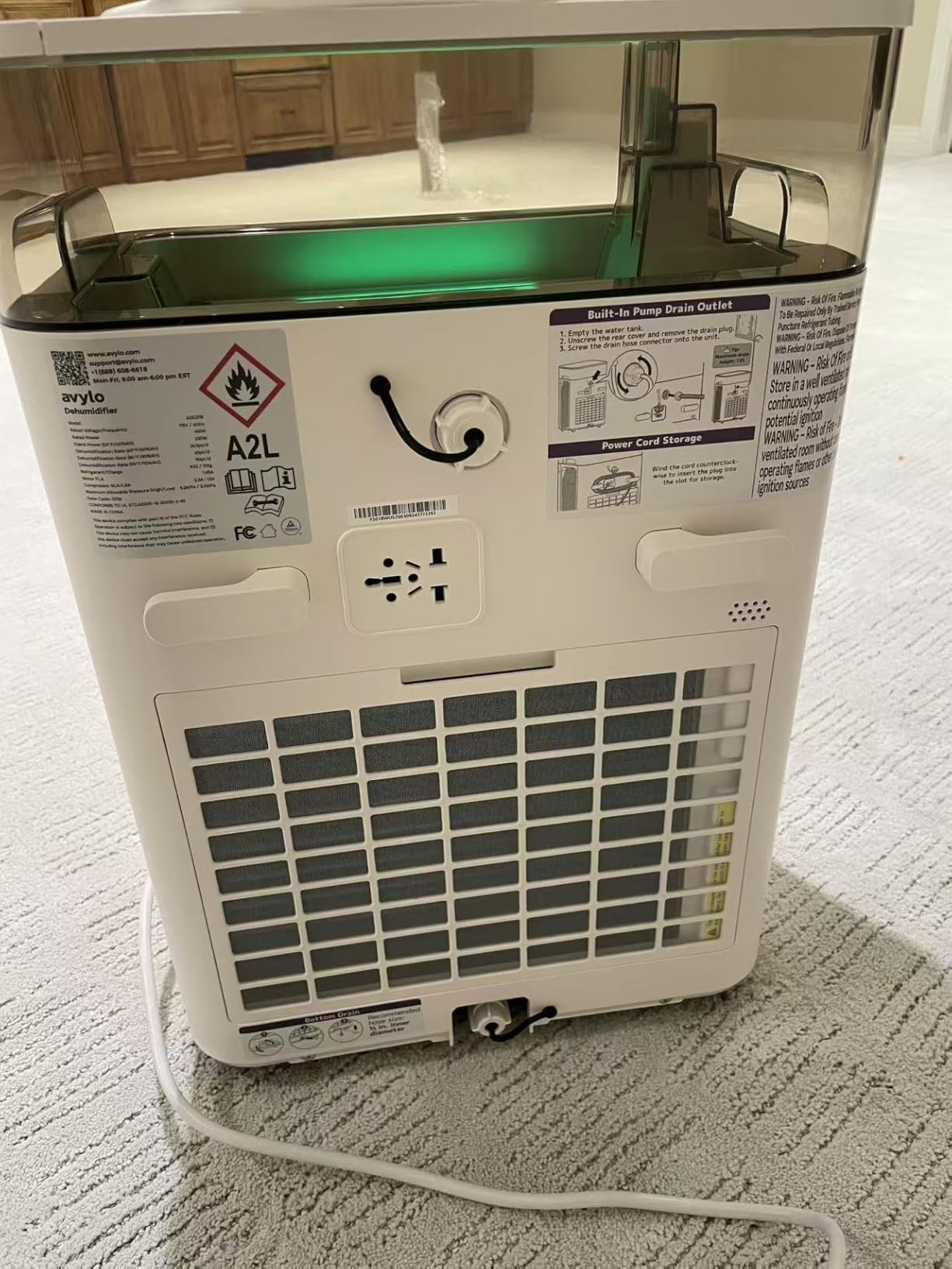 avylo Dehumidifier for Basement with Pump and Hose, Max 90 Pints/D, White | Energy Star Most Efficient 2025, 5000 Sq.Ft Dehumidifier, Top Mounted 2.11Gal Tank, 3 Drainage Option, Auto Shut Off, Auto Defrost customer photo 1