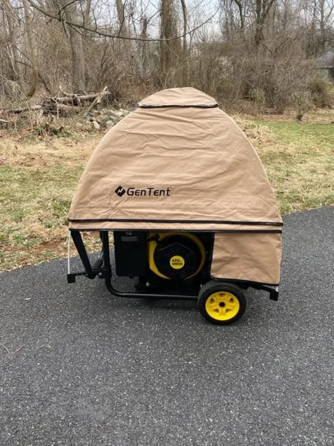 GenTent Universal Open Frame Generator Tent, Gray, Original - Standard | Waterproof, NFPA-Rated, Ripstop Vinyl Running Cover, for Open Frame Generators with Post Perimeters up to 105 inches customer photo 1