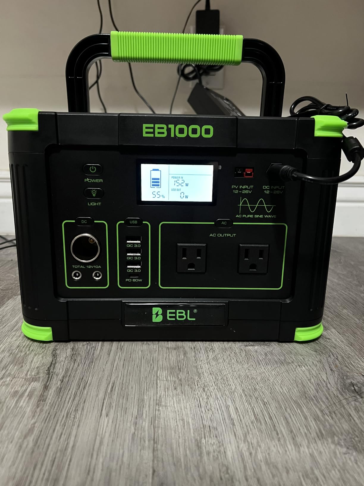 EBL Portable Power Station 1000W Solar Generator 999Wh for Home Backup | Fast Charging Backup Battery with 10W Wireless Charging & Multiple Ports for Camping RV & Off-Grid customer photo 1