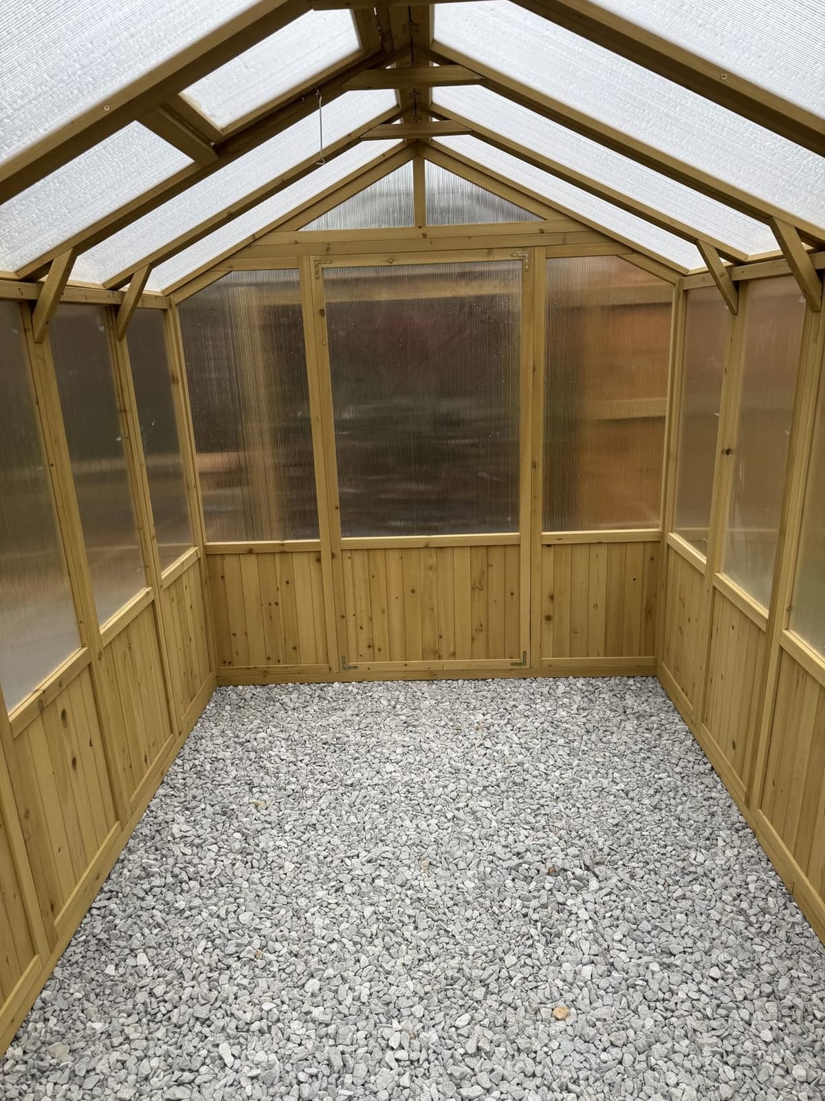 Jocisland 10 x 18-Ft Wooden Greenhouse | Walk-In Cedar Frame, Lockable Door, 2 Adjustable Roof Vents, Polycarbonate Panels, for Outdoor Garden and Backyard customer photo 1