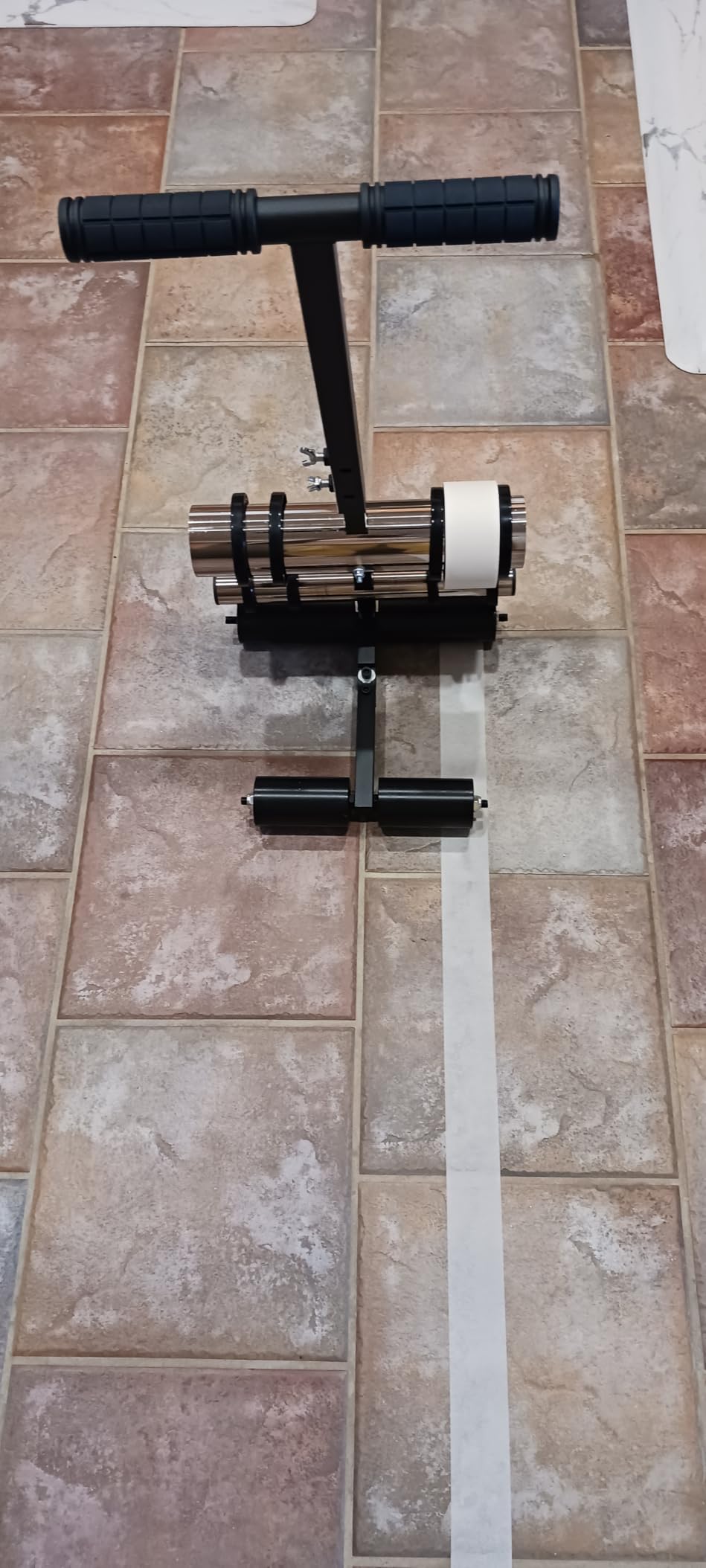Court Line Tape Machine, Basketball Court Line Striping Machine, Playing Field Striping Line Marking Machine, Adjustable Floor Paint Tape Applicator for Parking Lots, Driveway, Workshops customer photo 1