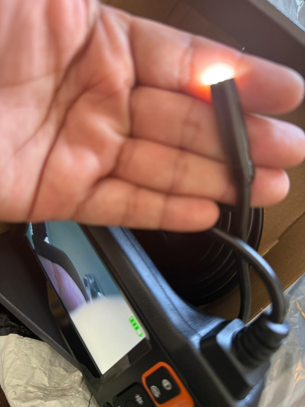 Endoscope Camera with Light, Inspection Borescope Camera with 4.3
