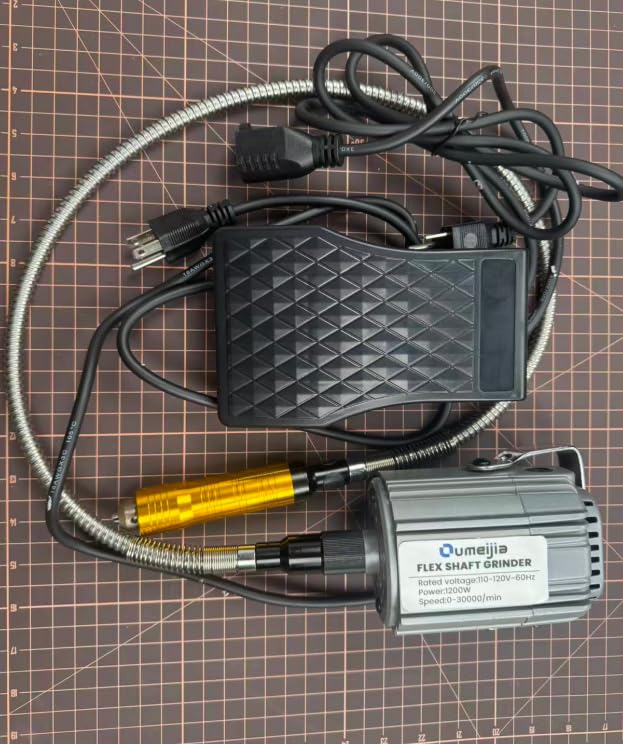 1200W Flex Shaft Rotary Tool, 30000RPM Variable Speed Hanging Grinder with 46Pcs Accessories & Foot Pedal, Electric Flexible Shaft Carving Machine for Wood Metal Jewelry Polishing Sanding Engraving customer photo 2