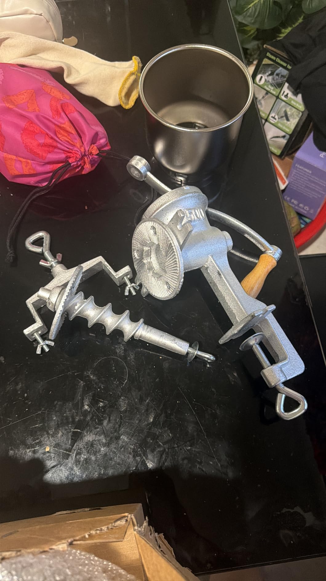 Heavy Duty Cast Iron Grain Mill - 7.5lb Hand Crank Manual Grinder with Table Clamp customer photo 1