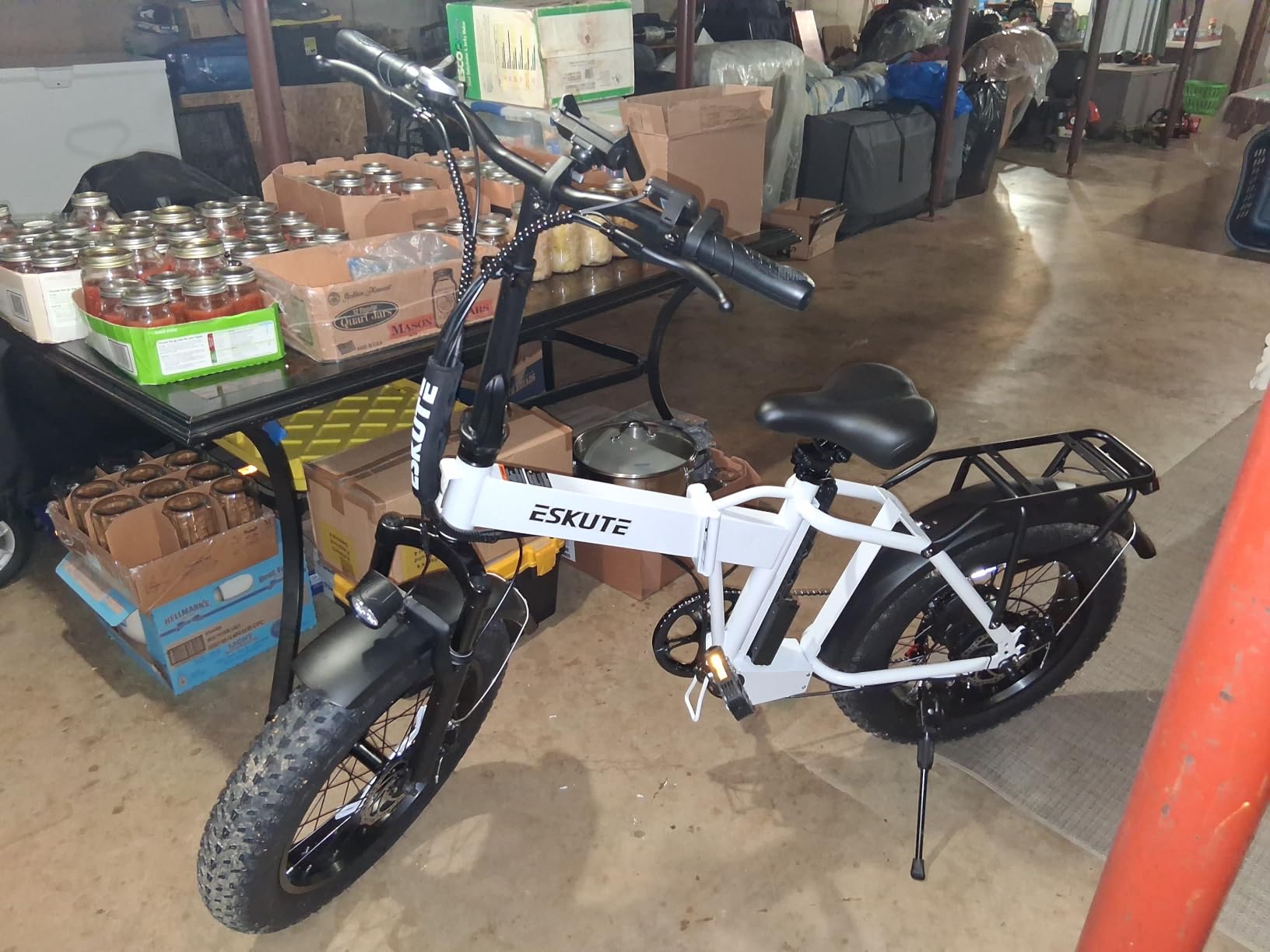 ESKUTE D300 Electric Bike for Adults, 48V 20.8Ah Removable Battery, 20x4 Fat Tire Foldable Ebike with 1200W Peak Motor, Folding E Bike with 7-Speed, 20+ MPH, up to 80 Miles, NFC Unlock customer photo 2