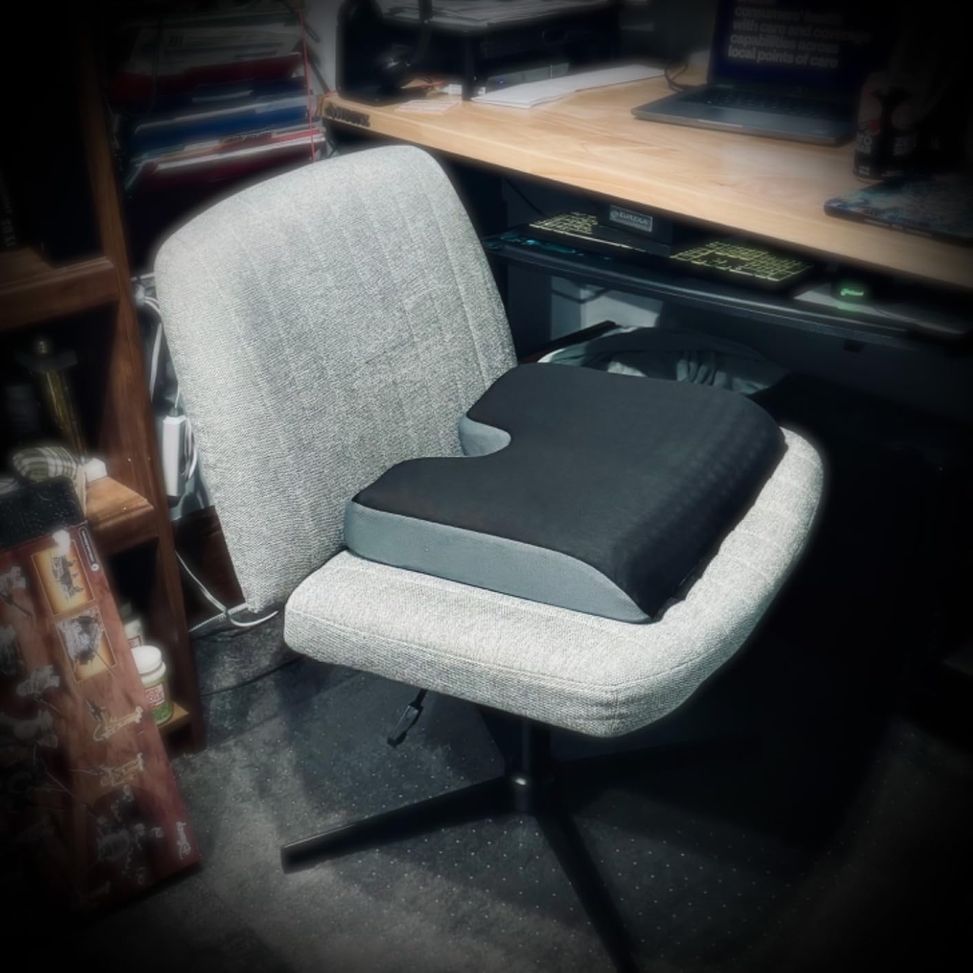 OLIXIS Armless Home Office Chair, Ergonomic Small Desk Chair | Mesh Back, Removable Washable Foam Cushion, Height Adjustable, Rolling Swivel Wheels, Small Space, Black customer photo 1