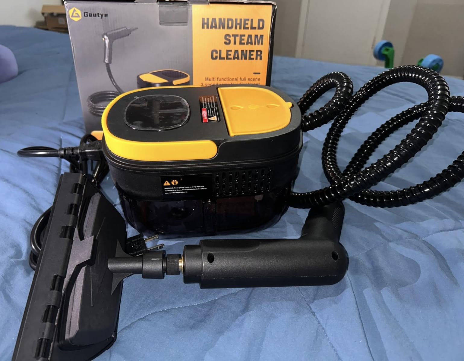 Gautye Steam Cleaner, 15s Heat Up, 1.69 Quarts Tank with 15 Accessories | 3 Level Adjustable Handle, Foldable Handle, 1700W, Portable Steam Cleaner for Home, Kitchen, Tile, Floor, Grout, Car Cleaning customer photo 1