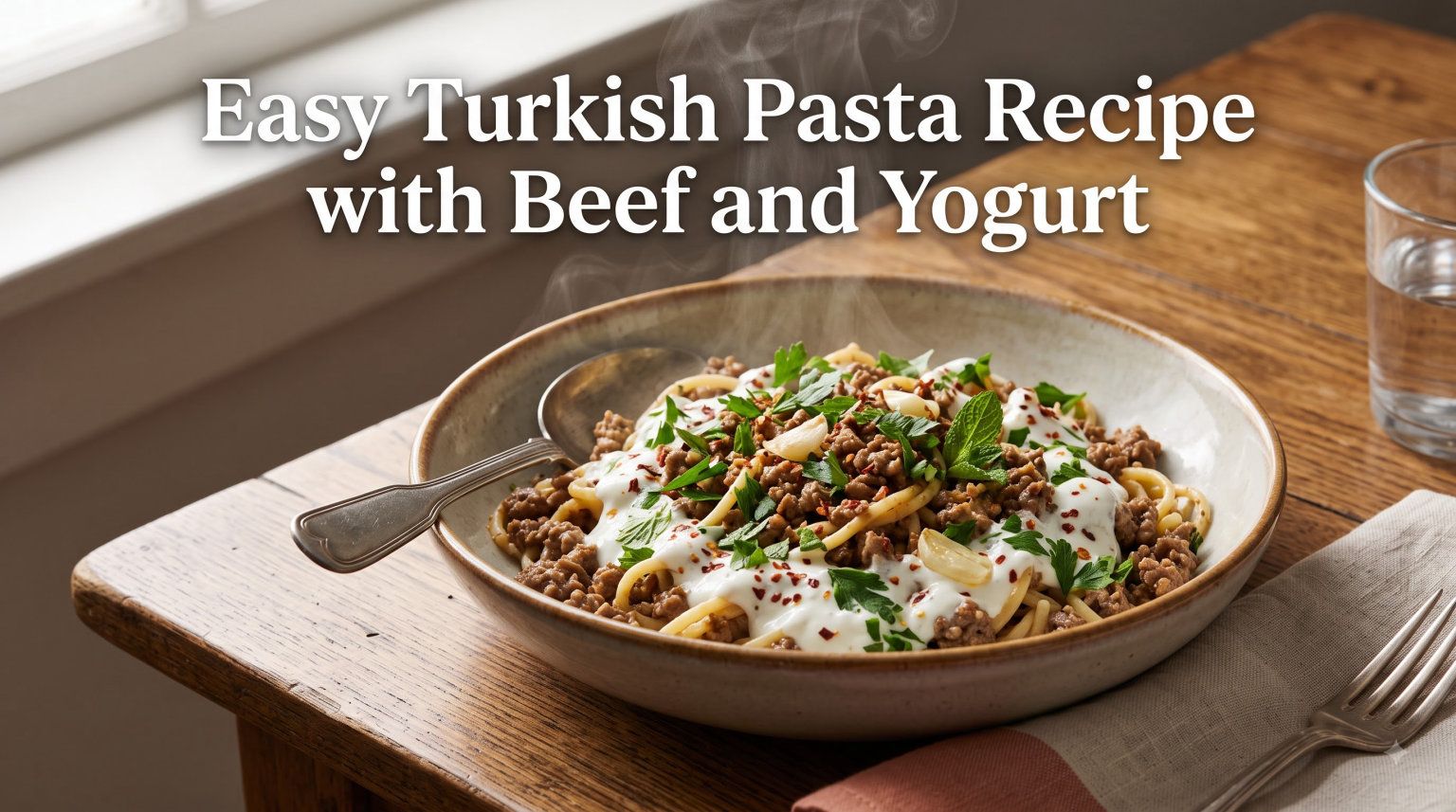 Easy Turkish Pasta Recipe with Beef and Yogurt