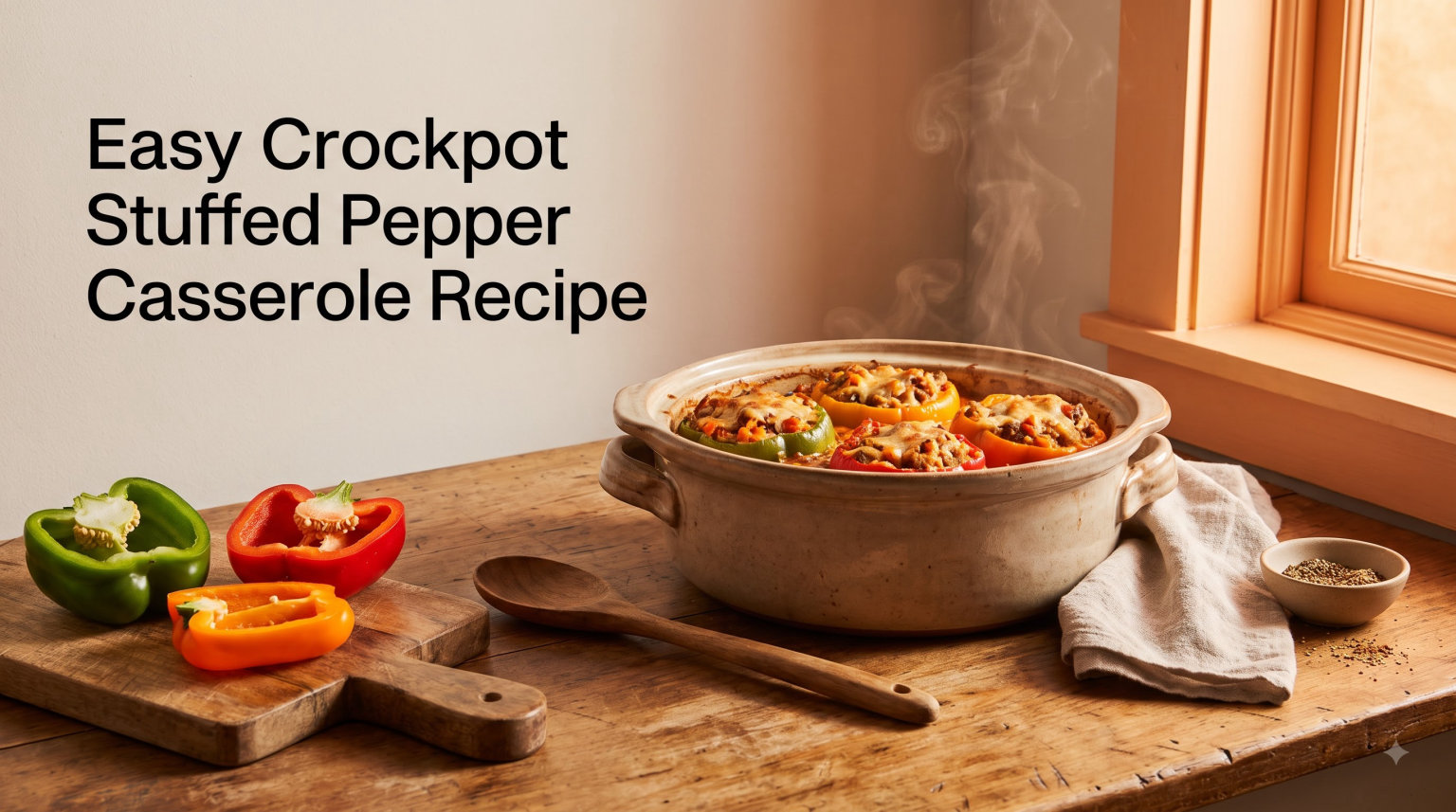 Easy Crockpot Stuffed Pepper Casserole Recipe