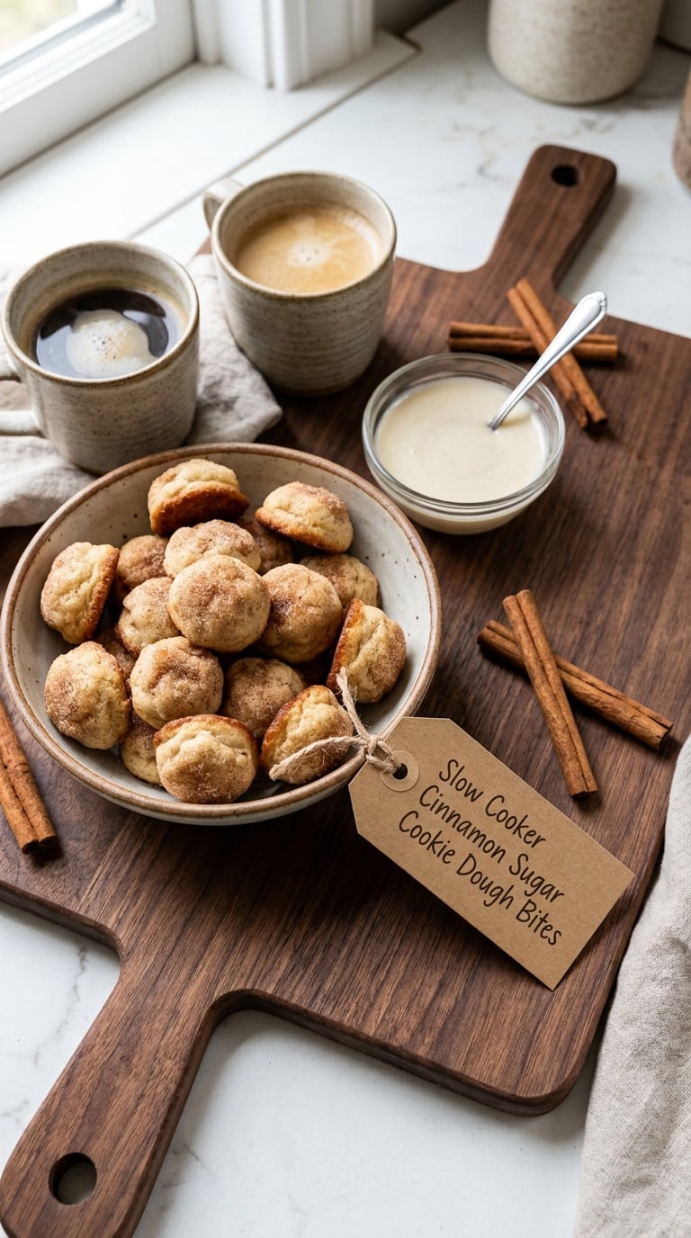 Slow Cooker Cinnamon Sugar Cookie Dough Bites