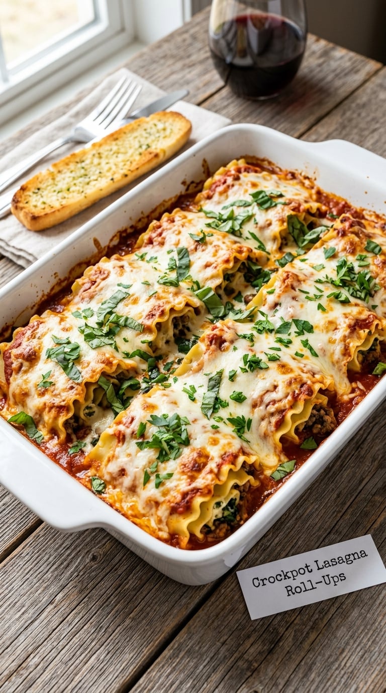 Crockpot Lasagna Roll-Ups