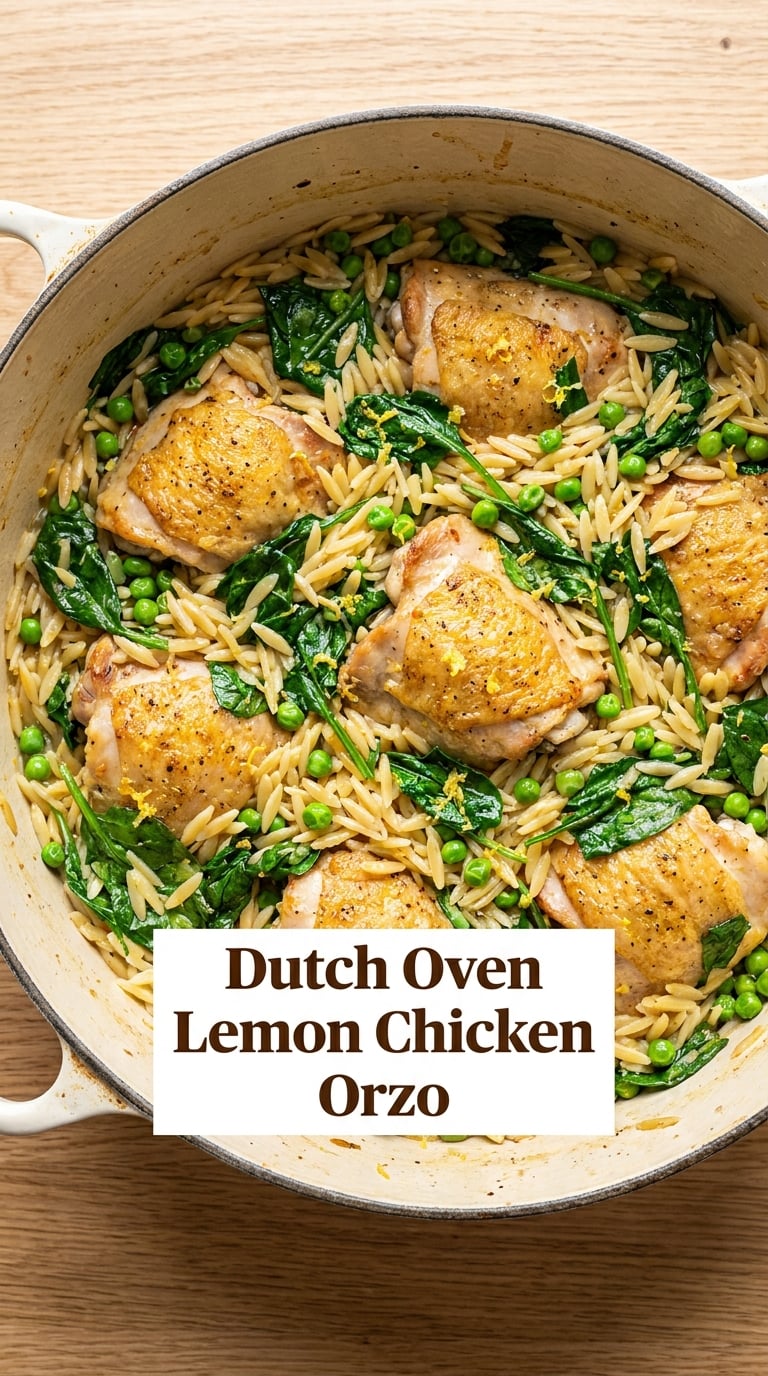 Dutch Oven Lemon Chicken Orzo