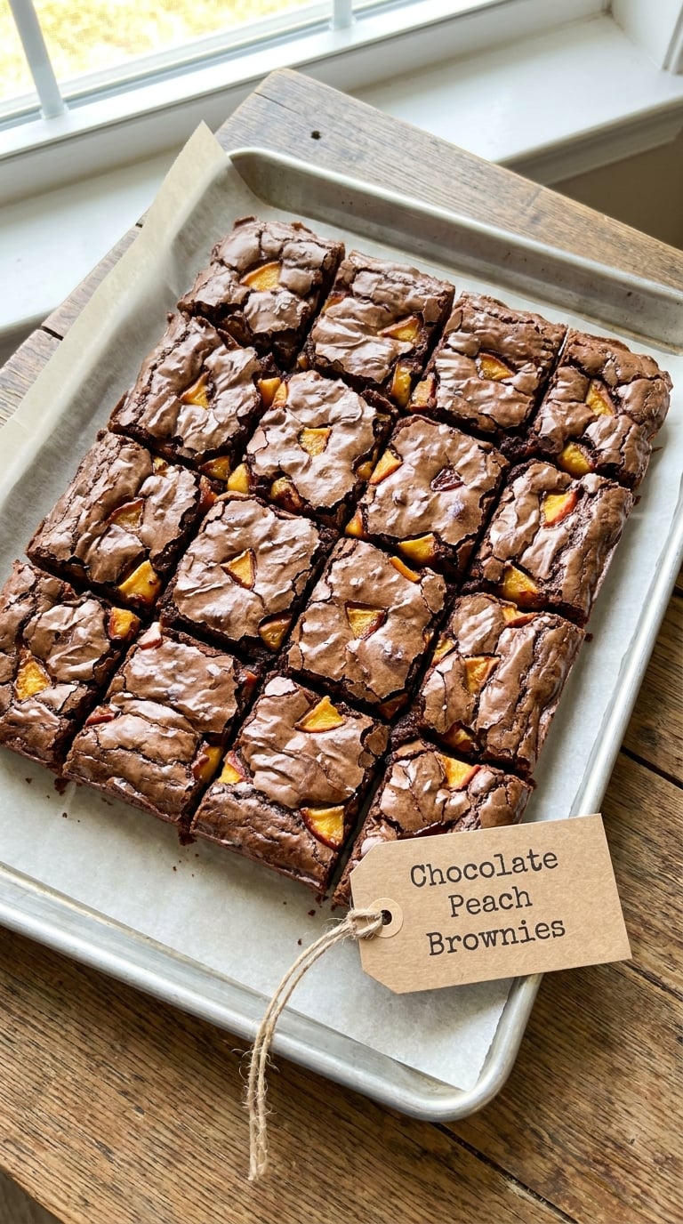 Chocolate Peach Brownies