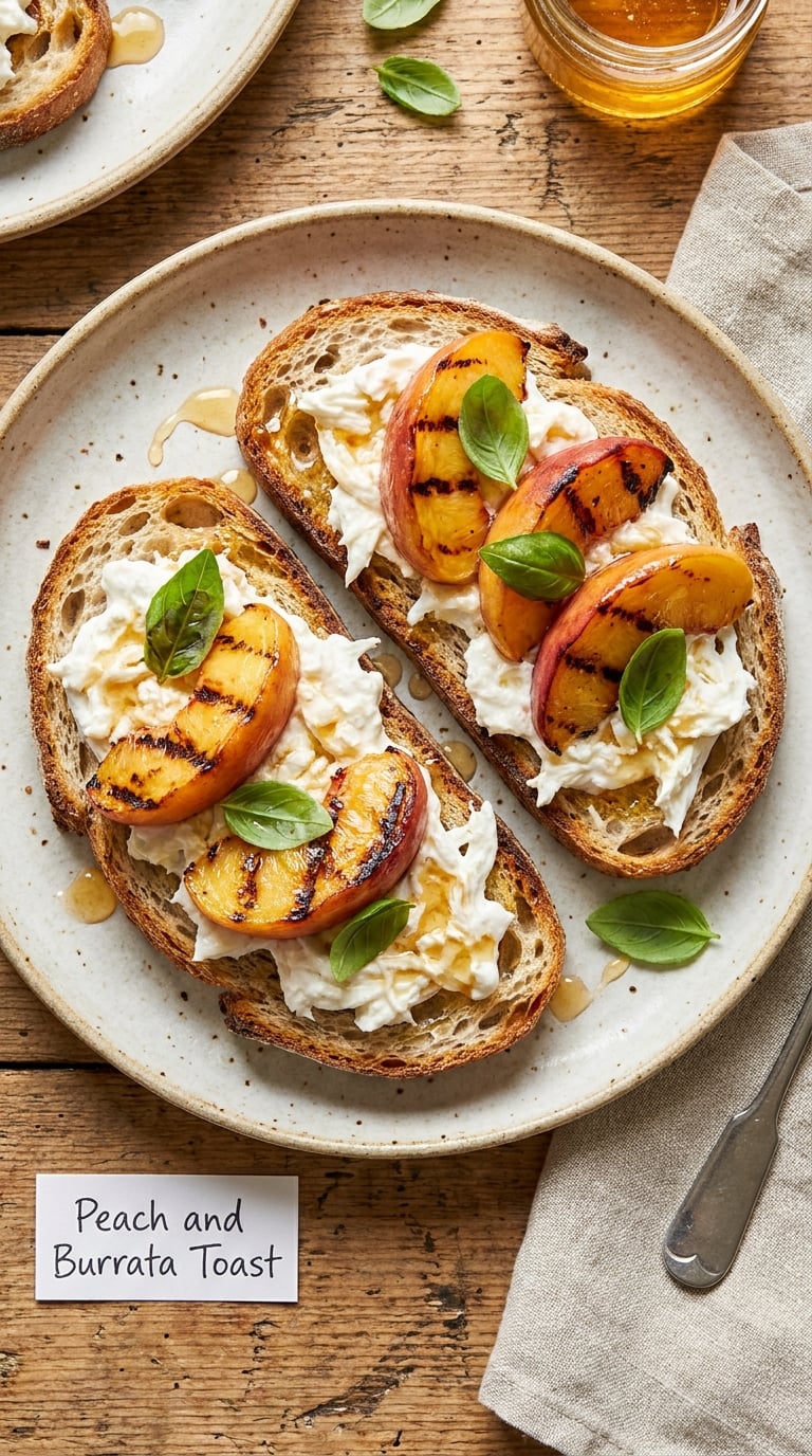 Peach and Burrata Toast