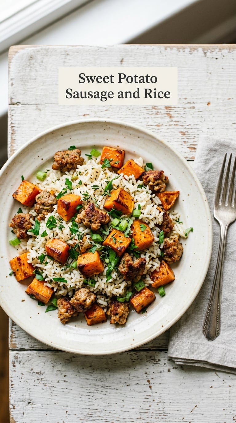 Sweet Potato Sausage and Rice