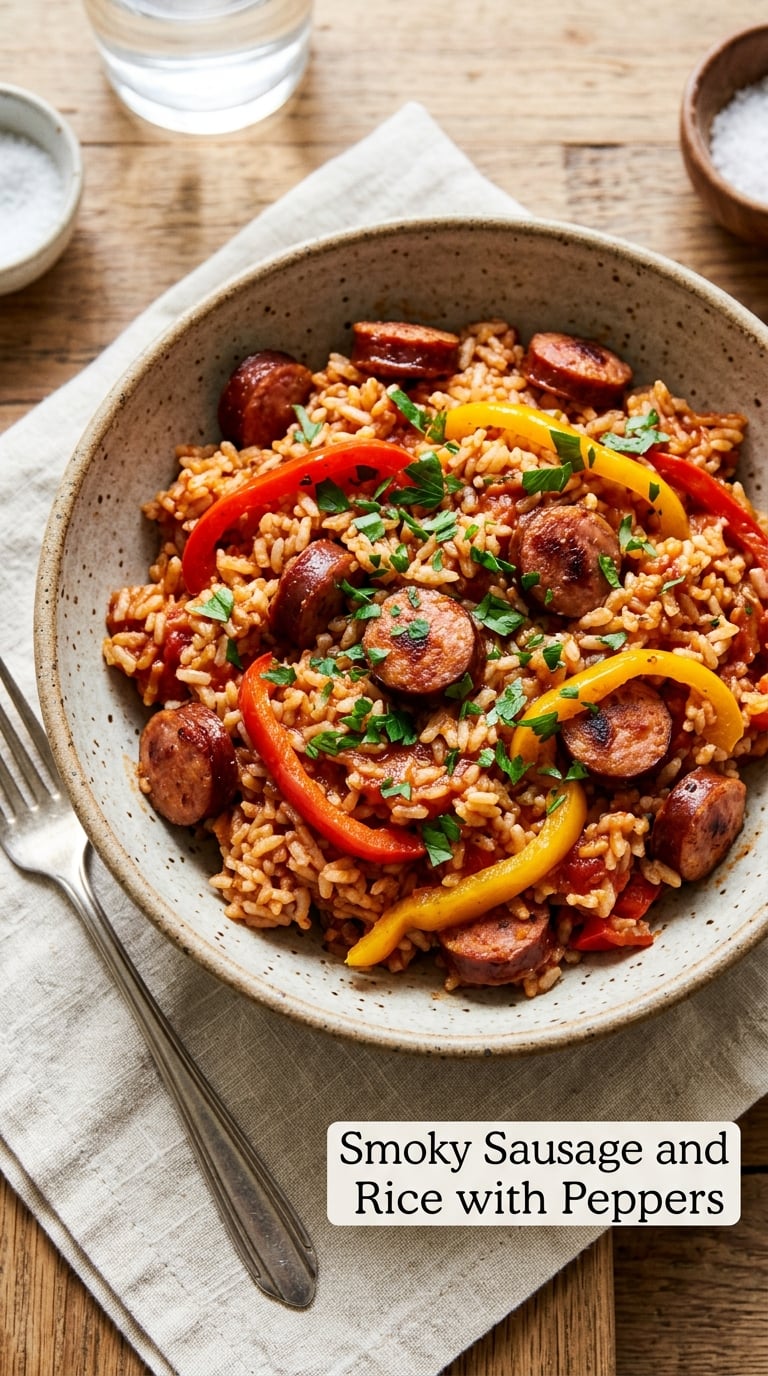Smoky Sausage and Rice with Peppers