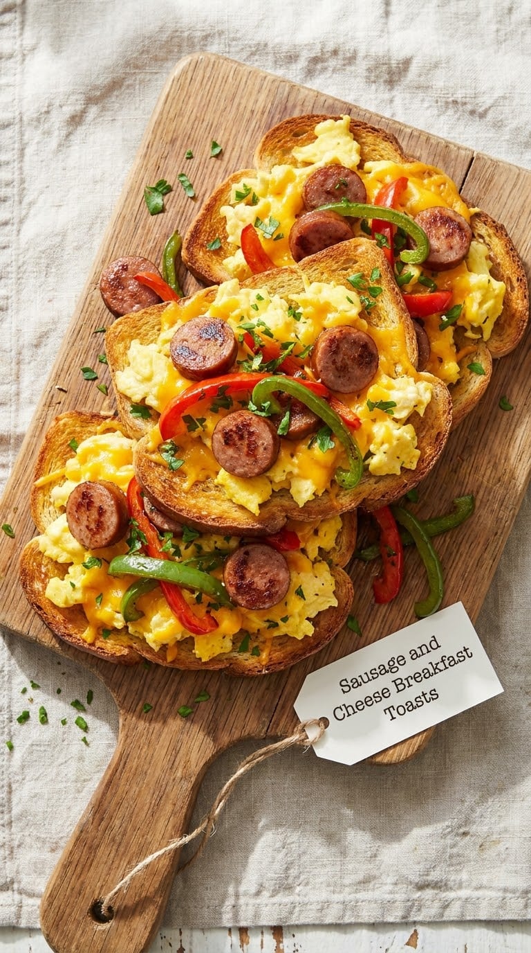 Sausage and Cheese Breakfast Toasts