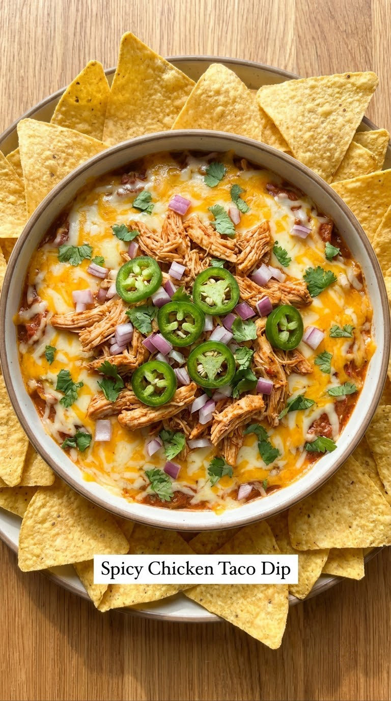 Spicy Chicken Taco Dip