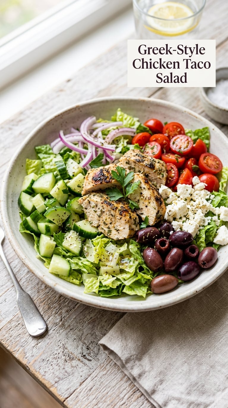Greek-Style Chicken Taco Salad