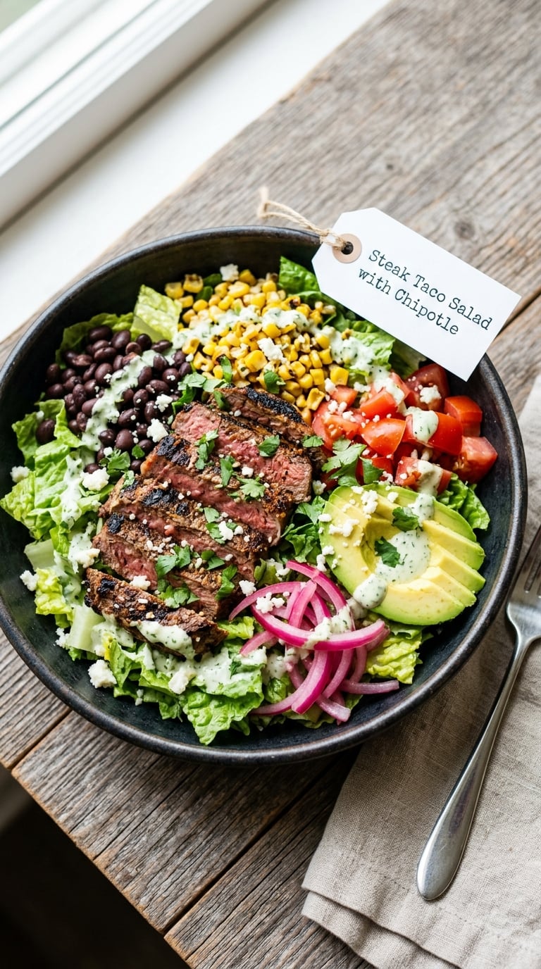 Steak Taco Salad with Chipotle