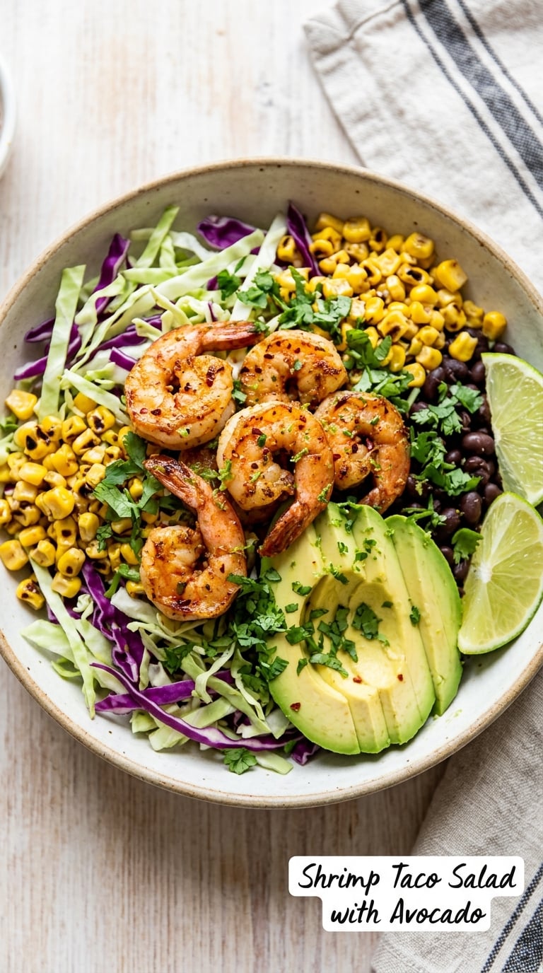 Shrimp Taco Salad with Avocado