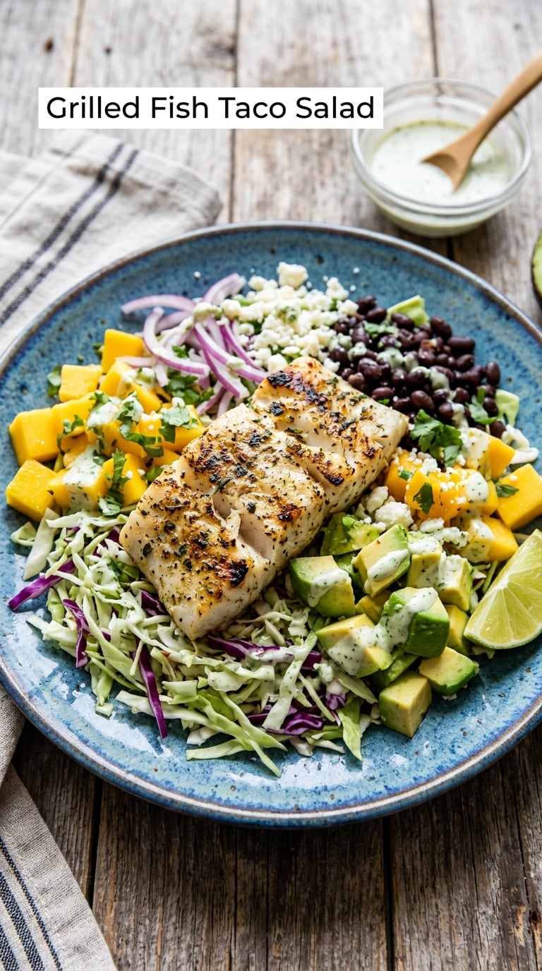 Grilled Fish Taco Salad