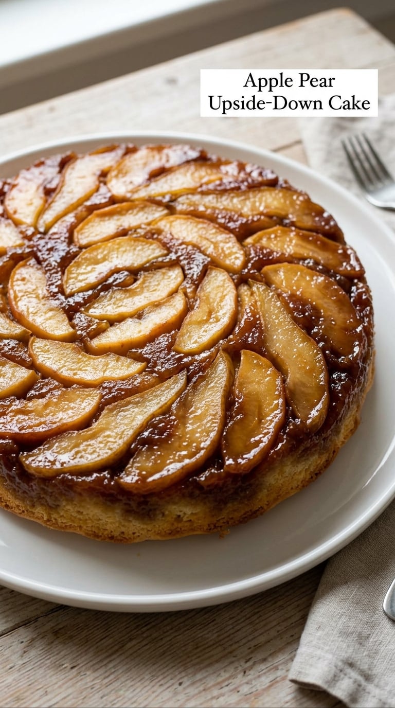 Apple Pear Upside-Down Cake