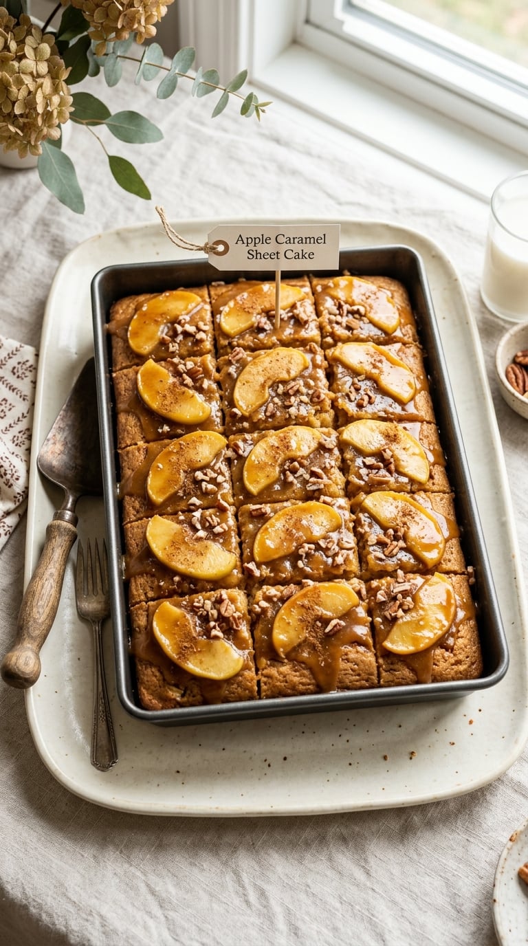 Apple Caramel Sheet Cake