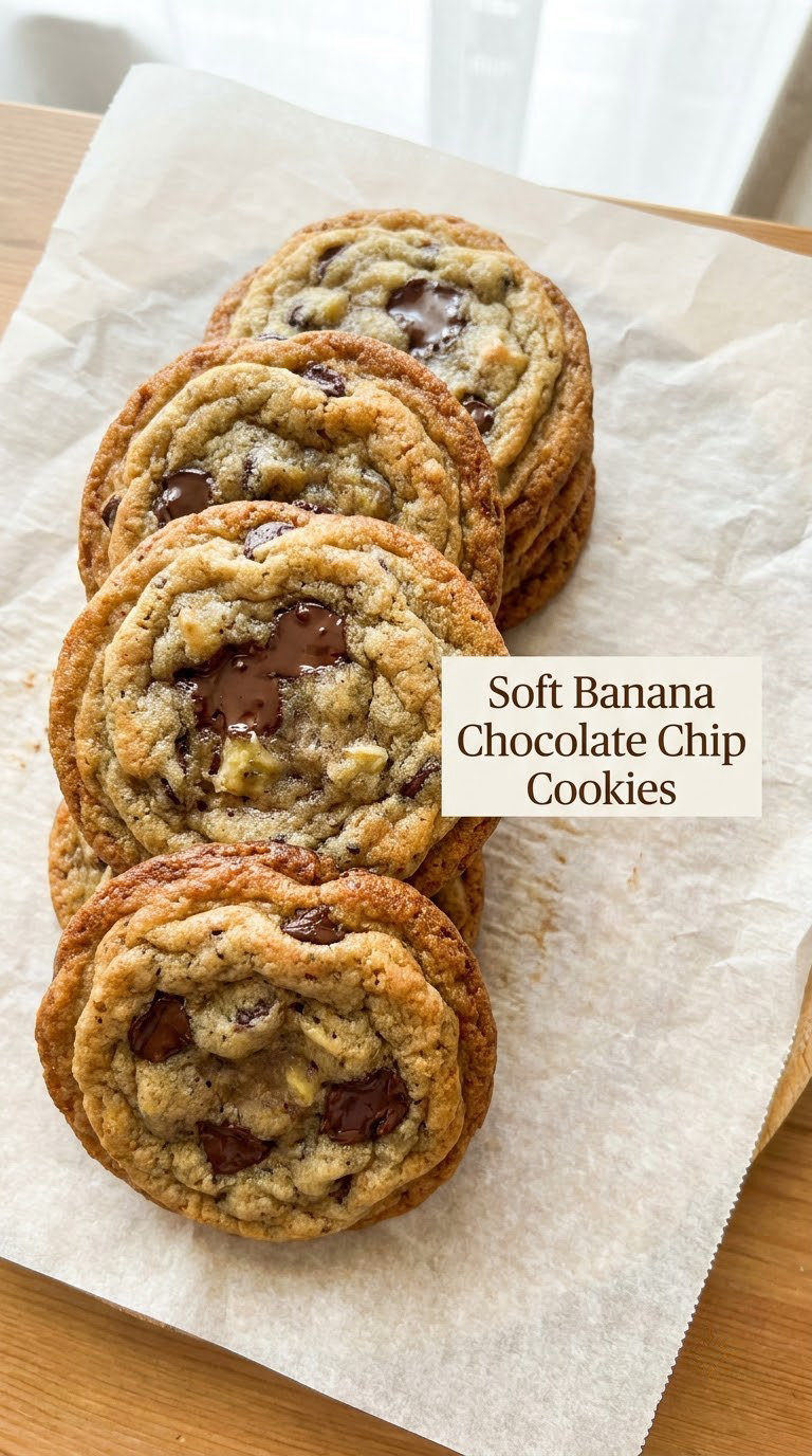 Soft Banana Chocolate Chip Cookies