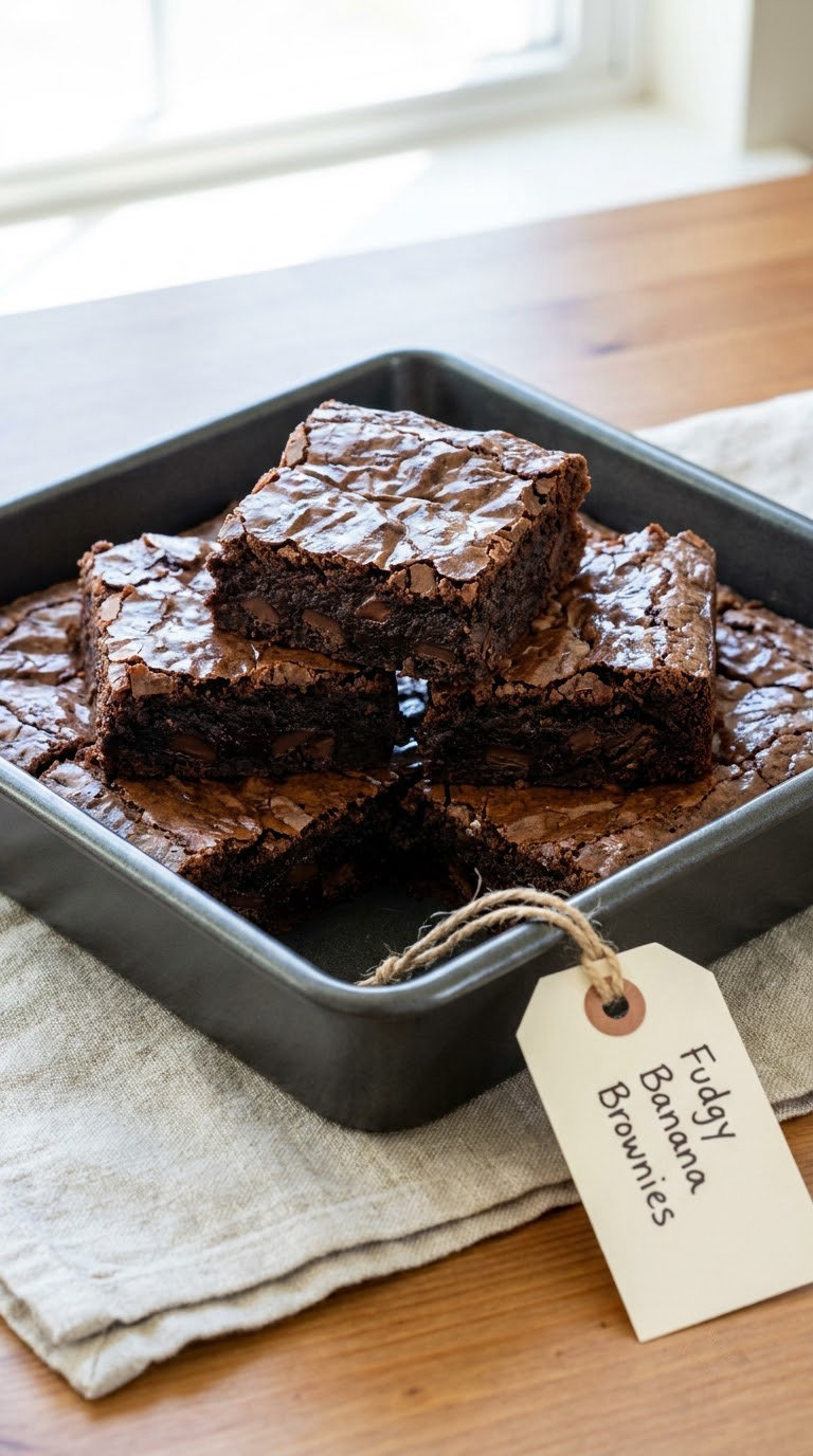Fudgy Banana Brownies