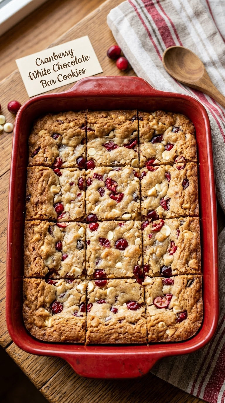 Cranberry White Chocolate Bar Cookies