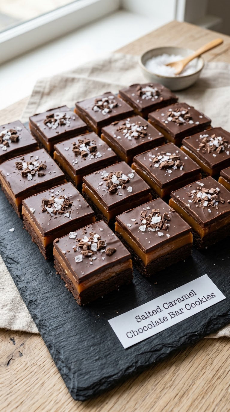 Salted Caramel Chocolate Bar Cookies