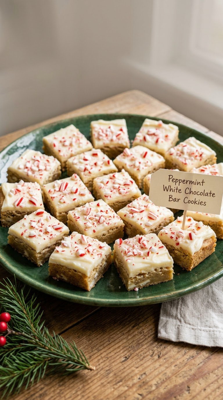 Peppermint White Chocolate Bar Cookies