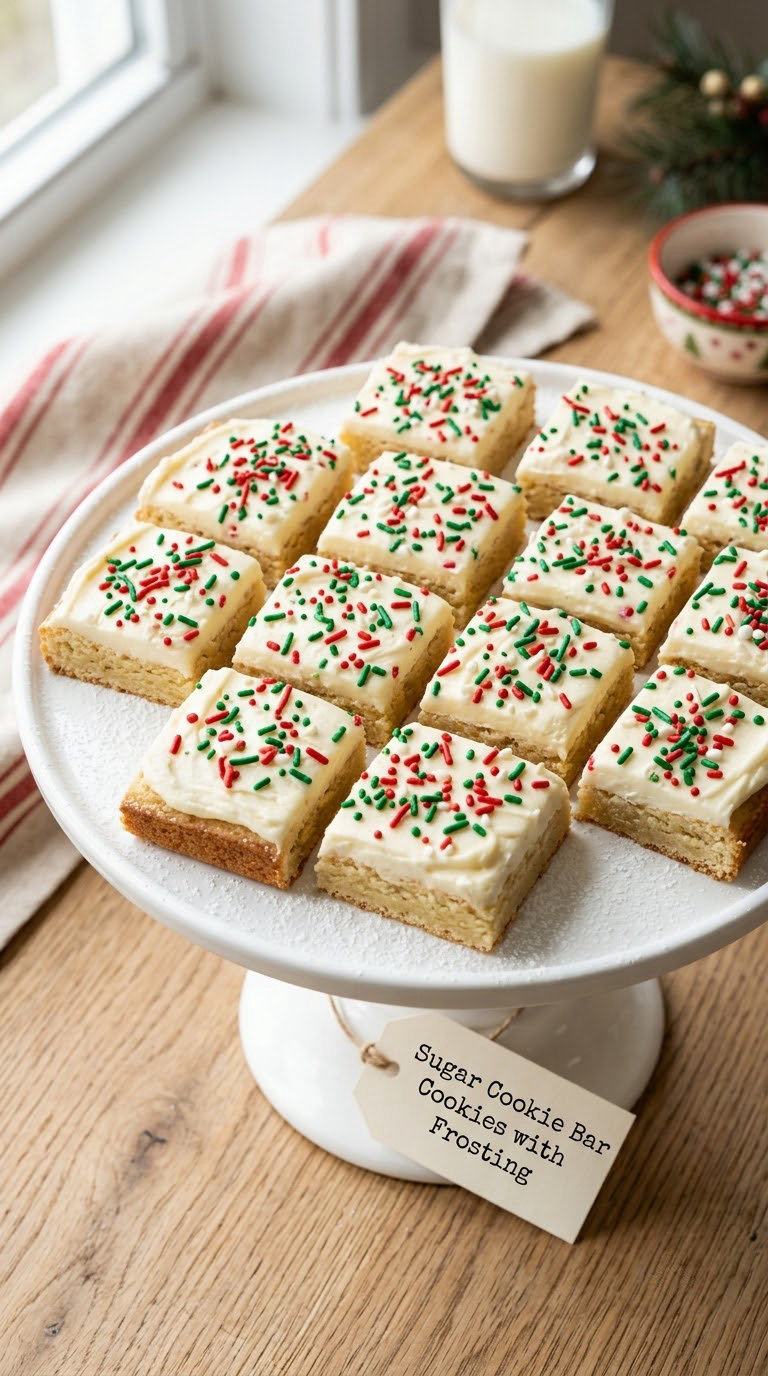 Sugar Cookie Bar Cookies with Frosting
