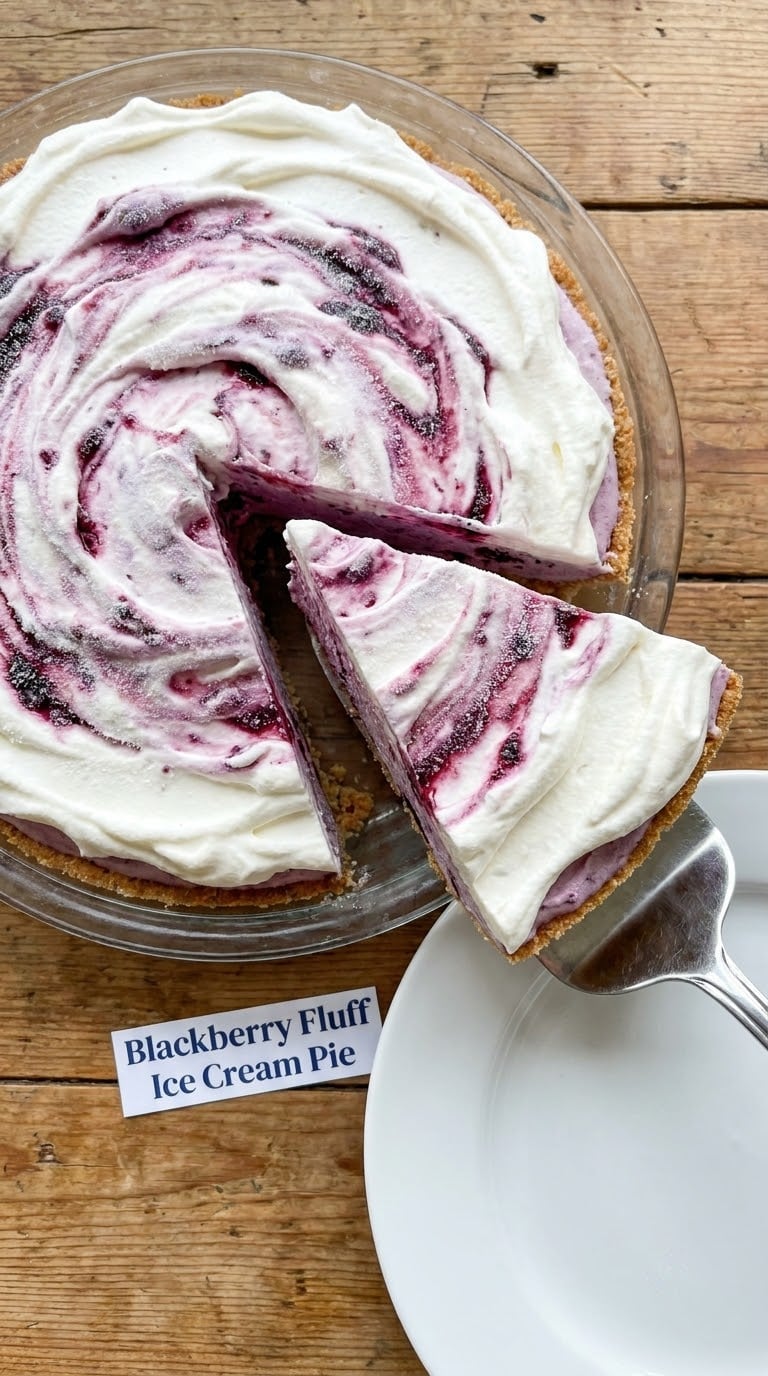Blackberry Fluff Ice Cream Pie